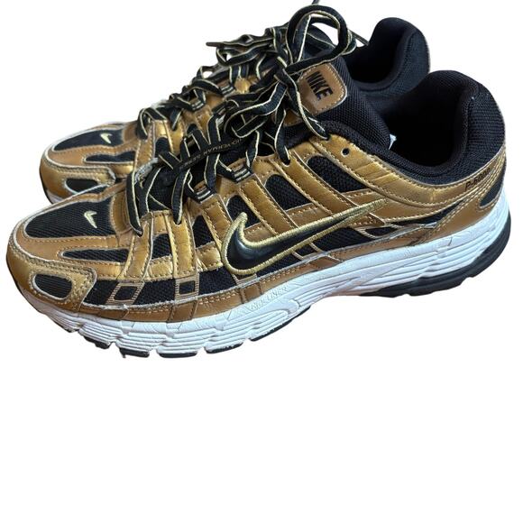 Nike P-6000 metallic gold black low top lace mens sneakers SIZE 8 - Picture 1 of 8